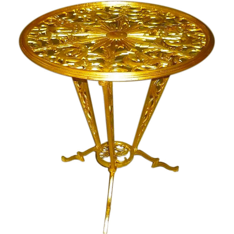 Haguenauer gold leaf cast iron coffee table