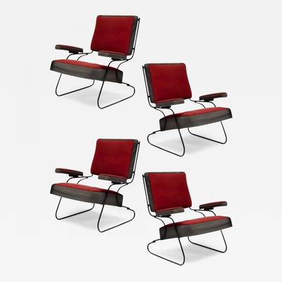 Hauner Eisner attributed fifties set of 4 arm chairs 