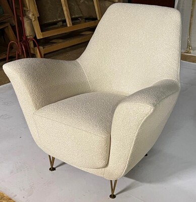 Ico Parisi pair of comfy lounge chair newly reupsholstered