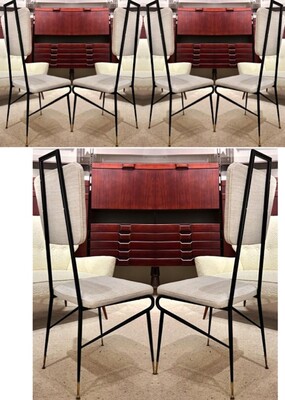 Ico Parisi style superb set of 6 superb design dinning chairs