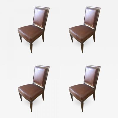 In the style Jean-Michel Frank four neo-classic mahogany chairs