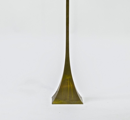 Italian gold brass pyramidal floor lamp