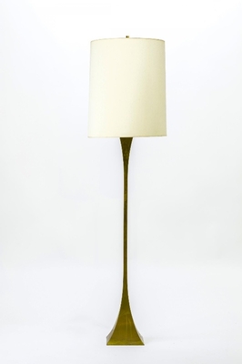 Italian gold brass pyramidal floor lamp