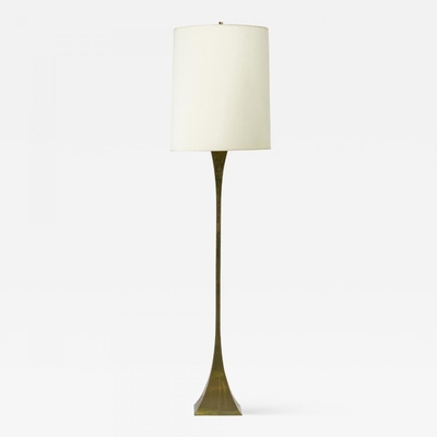 Italian gold brass pyramidal floor lamp