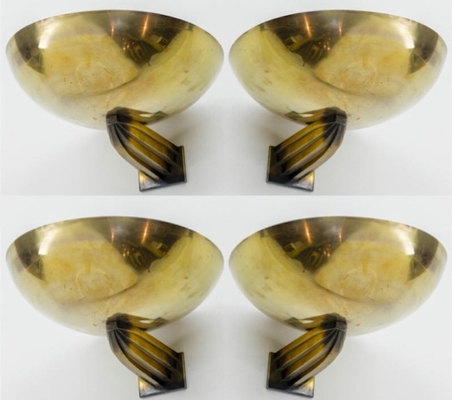 Italian set of 4 gold bronze sconces