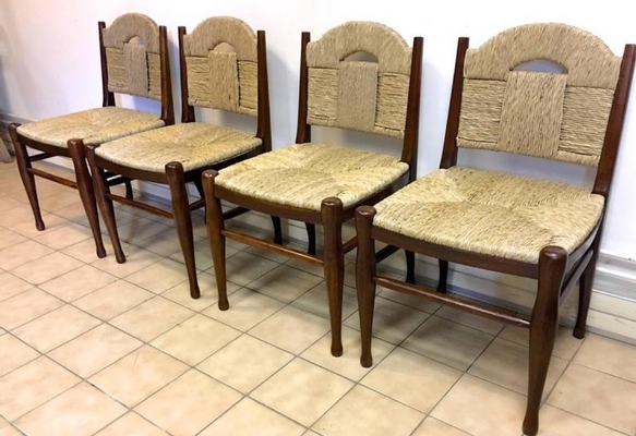 J.E.Ruhlmann Set four chairs Model 