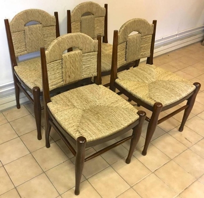 J.E.Ruhlmann Set four chairs Model 