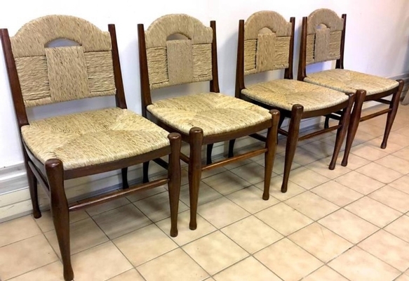 J.E.Ruhlmann Set four chairs Model 