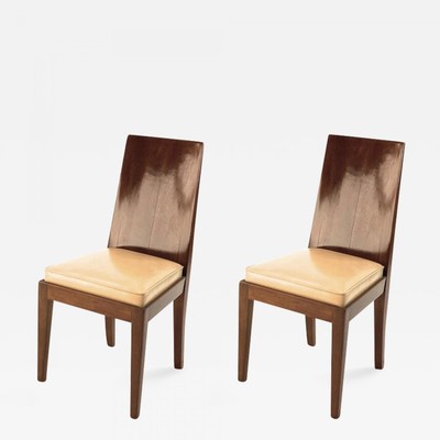 J.M.Frank style pair of walnut pure design chairs