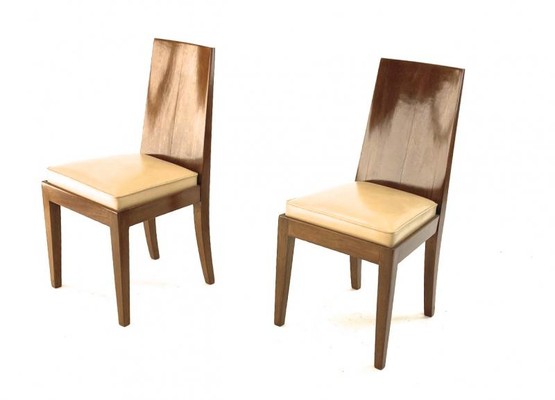J.M.Frank style pair of walnut pure design chairs
