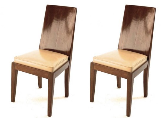 J.M.Frank style pair of walnut pure design chairs