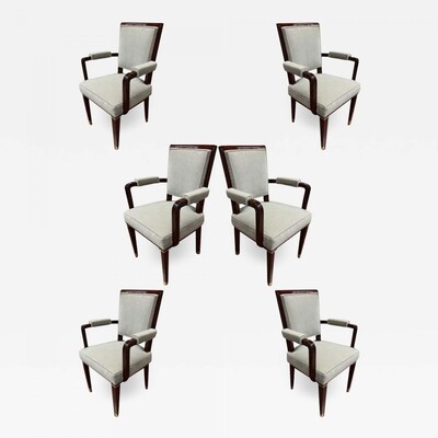 Jacques Adnet chicest set of 6 dinning or office chairs