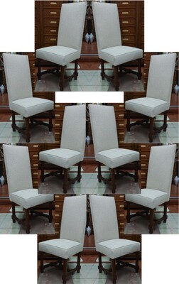 Jacques Adnet documented rarest set of 10 dinning chairs