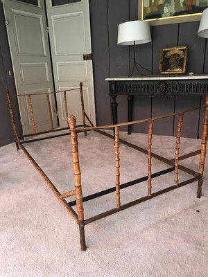 Jacques Adnet  full bamboo & hand stitched leather day bed