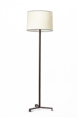 Jacques Adnet hand-stitched Leather Standing lamps