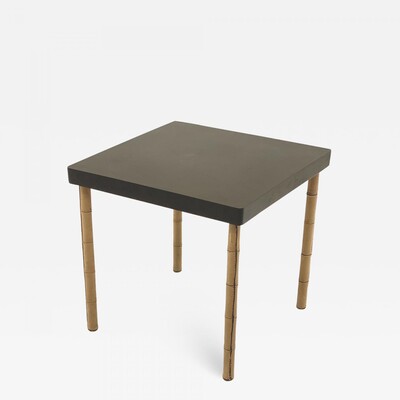 Jacques Adnet neutral hand stitched leather coffee table