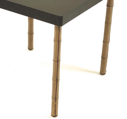 Jacques Adnet neutral hand stitched leather coffee table