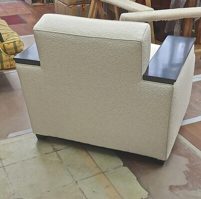 Jacques Adnet rarest documented comfy pair of club chairs