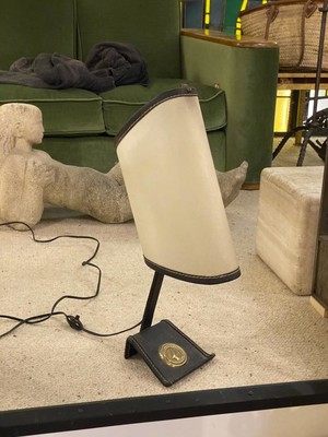 Jacques Adnet rarest table lamp in vintage condition