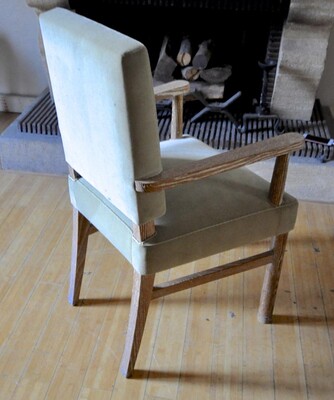 Jacques Adnet Set of 4 Cerused Oak Armchairs