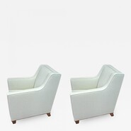 Jacques Adnet Superb Pure Design Pair of Club Chairs 