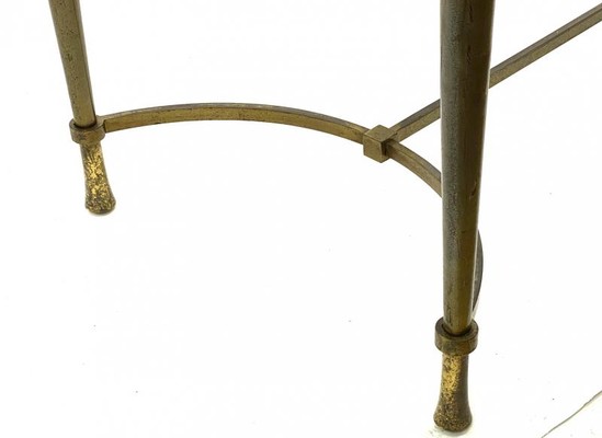 Jacques Quinet attributed dining table sand glass top.