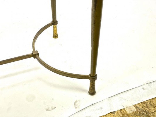 Jacques Quinet attributed dining table sand glass top.