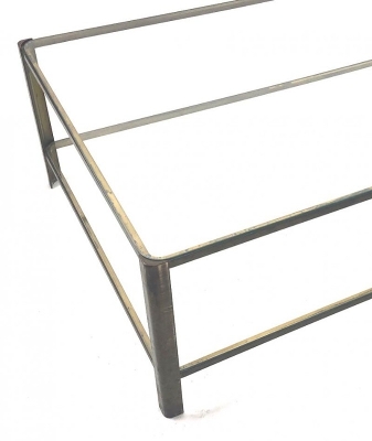 Jacques Quinet big two tier Bronze and Glass coffee table