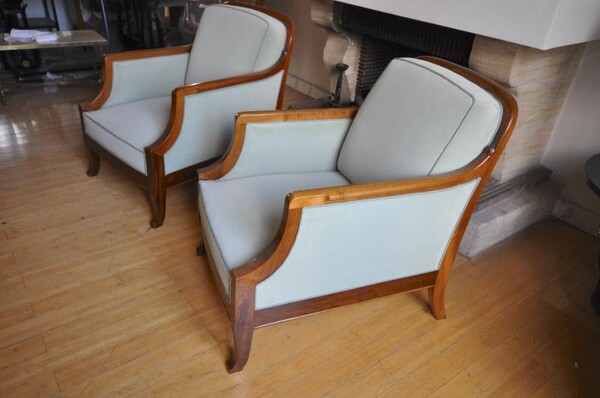 Jean Charle Moreux Pair of Club Chairs