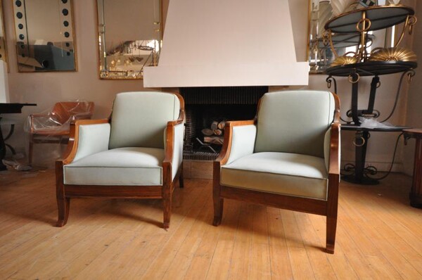 Jean Charle Moreux Pair of Club Chairs