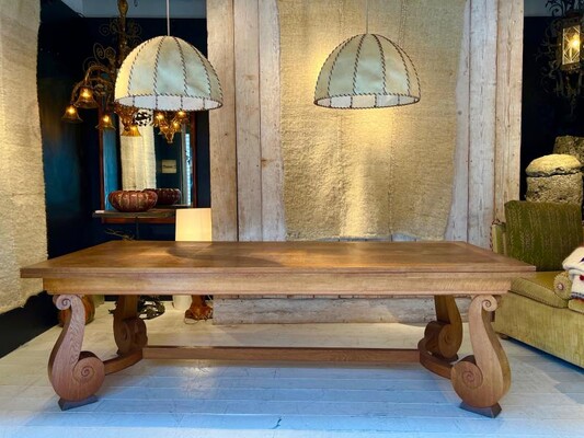 Jean Charles Moreaux longest dinning table with 2 side leaves