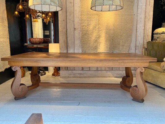 Jean Charles Moreaux longest dinning table with 2 side leaves