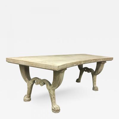 Jean Charles Moreux 1940s sand blasted coursed oak desk