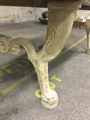 Jean Charles Moreux 1940s sand blasted coursed oak desk