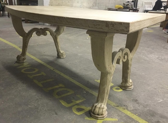 Jean Charles Moreux 1940s sand blasted coursed oak desk