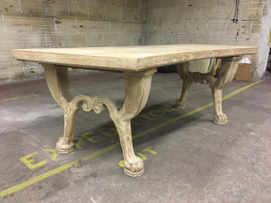 Jean Charles Moreux 1940s sand blasted coursed oak desk