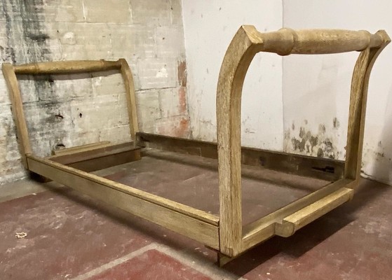 Jean Charles Moreux cerused sand blasted rarest oak day bed