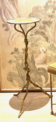 Jean Michel Frank style organic tree branch gilt iron pedestal