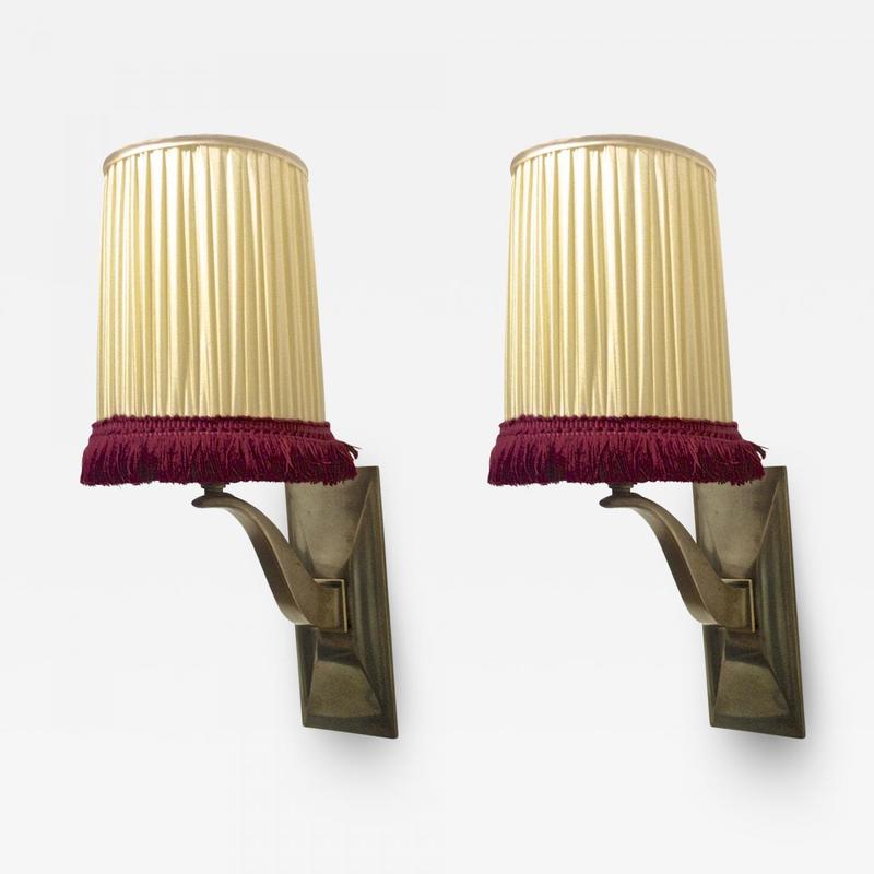 Jean Pascaud Gold Bronze Sconces