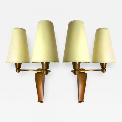 Jean Pascaud Gold Oxidized Bronze Sconces