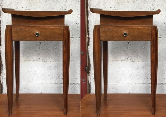 Jean Pascaud pair of refined side tables or bedsides