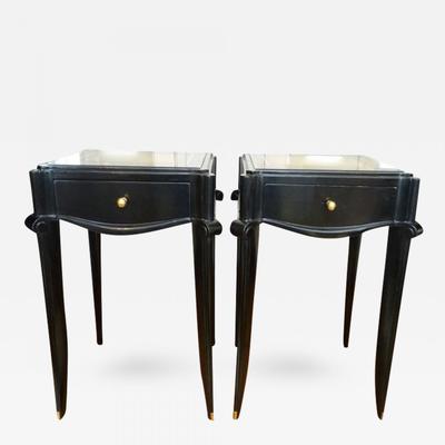 Jean Pascaud Pair Side Tables Églomisé Tops