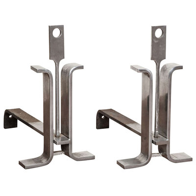 Jean Paul Creations Brushed Steel Andirons