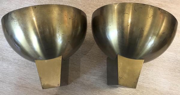 Jean Perzel pair of gold sconces in vintage condition