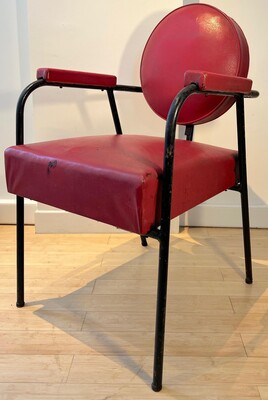 Jean prouve in the style awesome genuine pair of fifties iron and vynil chairs