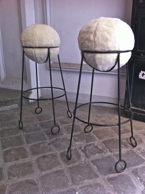 Jean Royère are documented set of 4 model yoyo bar stools