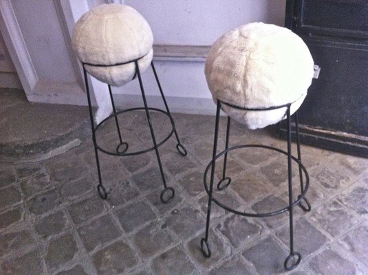 Jean Royère are documented set of 4 model yoyo bar stools