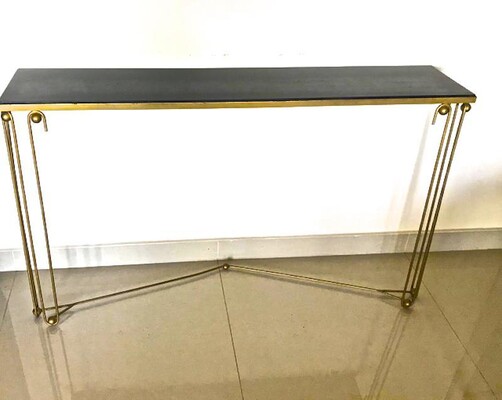 Jean Royere documented gold leaf console model 