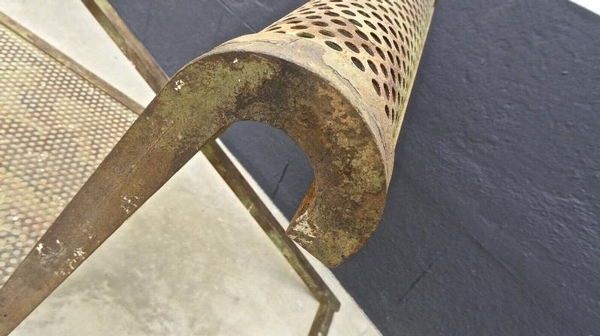 Jean Royere early rarest documented perforated iron lounge chair