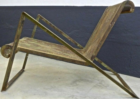 Jean Royere early rarest documented perforated iron lounge chair